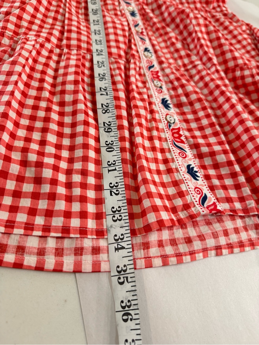 Printfresh Rosalita Gingham Mini Tiered Dress Small Cotton - Picture 10 of 10